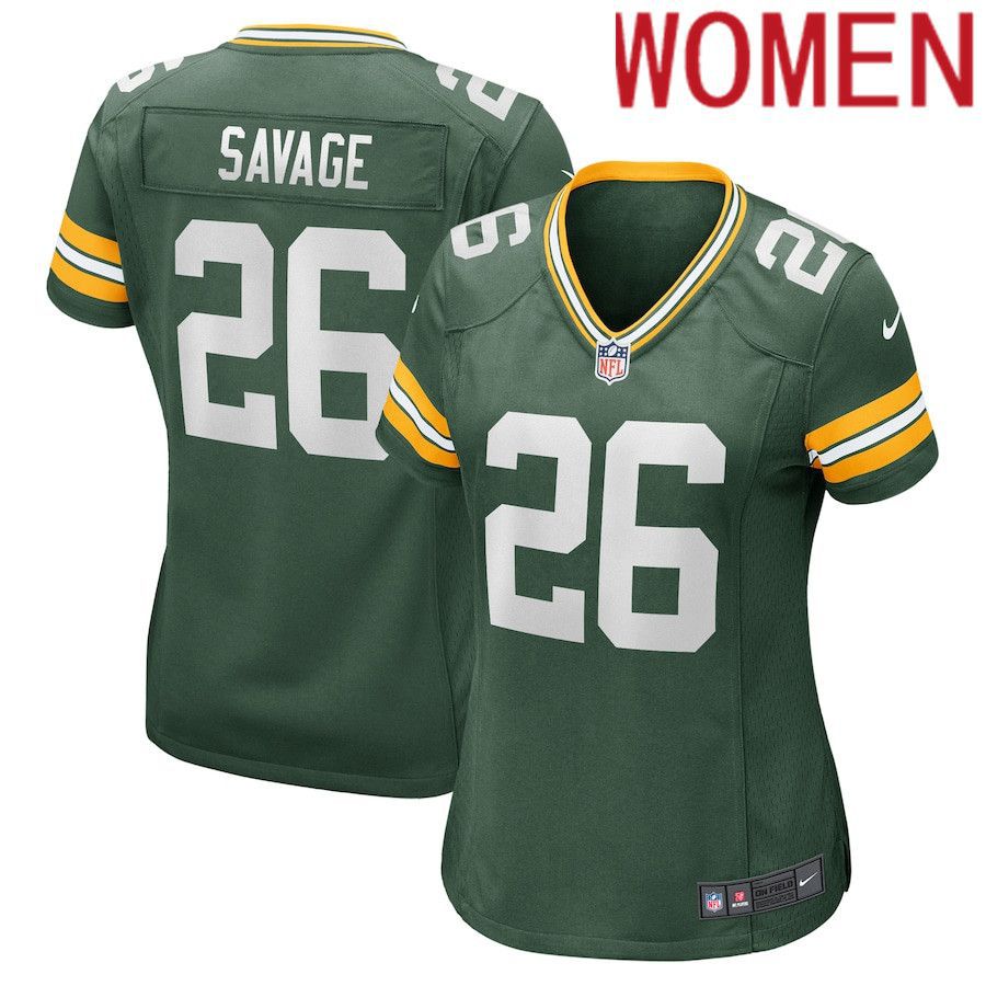 Women Green Bay Packers #26 Darnell Savage Green Nike Game NFL Jersey->women nfl jersey->Women Jersey